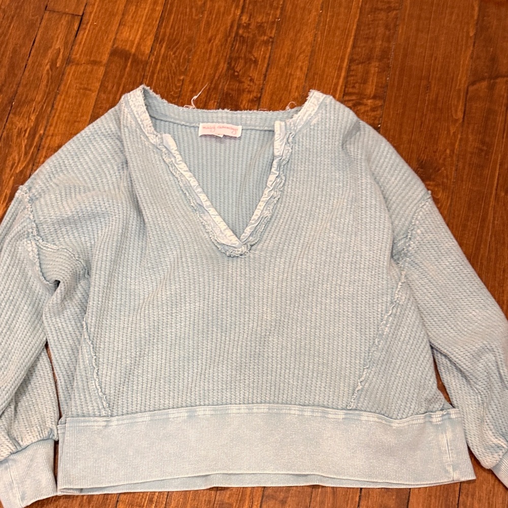 Light Blue V-Neck Sweater